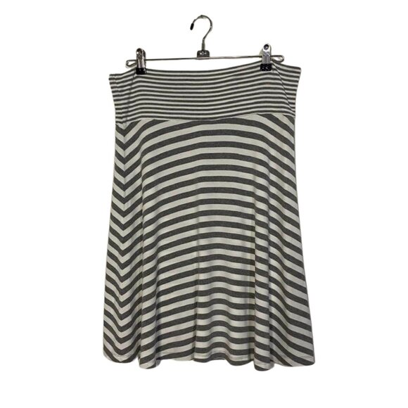 Gap Skater Mini Flare Skirt Grey and White Stipe Size Large - Picture 1 of 12